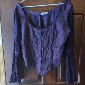 Chic Plum Button-Front Blouse